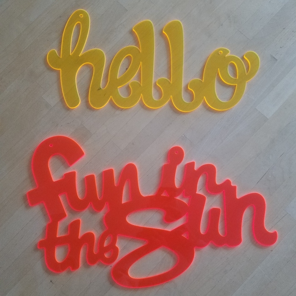 2 Acrylic Signs Summertime